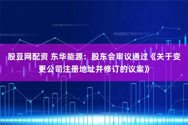 股豆网配资 东华能源：股东会审议通过《关于变更公司注册地址并修订的议案》